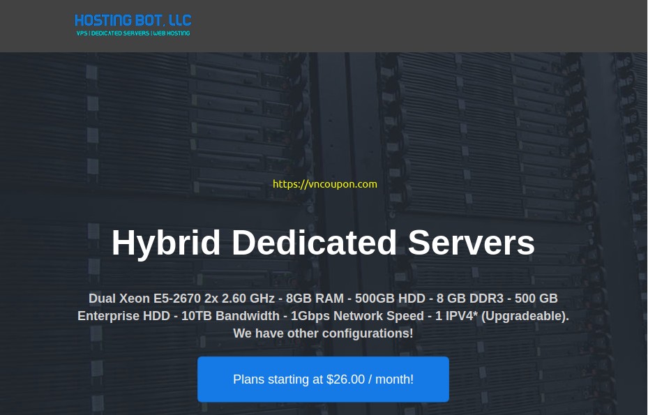 [Pre-Black Friday 2020] Hosting Bot – 35% OFF Recurring  KVM VPS in Los Angeles – 10Gbps Network Port