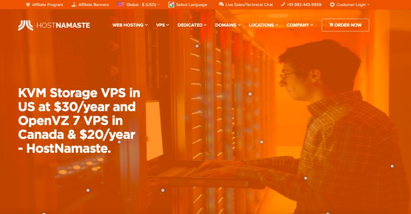 HostNamaste Deals – KVM Storage VPS US from $30/year and OpenVZ 7 VPS from $20/year!