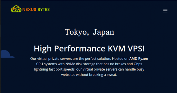 NexusBytes offer Ryzen KVM VPS in Tokyo, Japan only $38.4/Year - DOUBLE Storage & Bandwidth