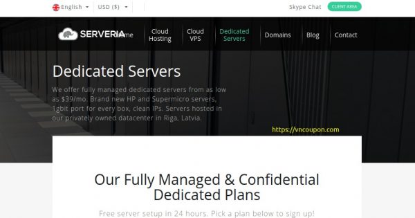 [Black Friday 2020] Serveria - Fully Managed Dedicated Server Promos from $19/month