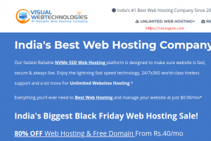 Visual Web Technologies Exclusive Offers – 65% OFF Shared Hosting from 0.75$/Month