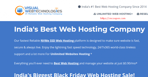 Visual Web Technologies Exclusive Offers - 65% OFF Shared Hosting from 0.75$/Month