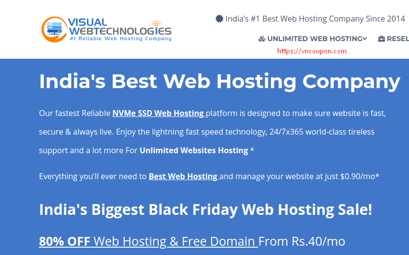 Visual Web Technologies Exclusive Offers – 65% OFF Shared Hosting from 0.75$/Month