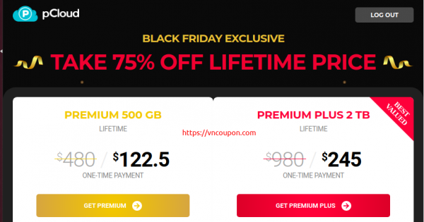 pCloud Black Friday 2020 Deals - 75% OFF Lifetime Cloud Storage from $122.5