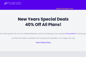 [New Year 2021] Hostodo – 40% Off NVMe KVM VPS from $11.99/Year + Free DirectAdmin License