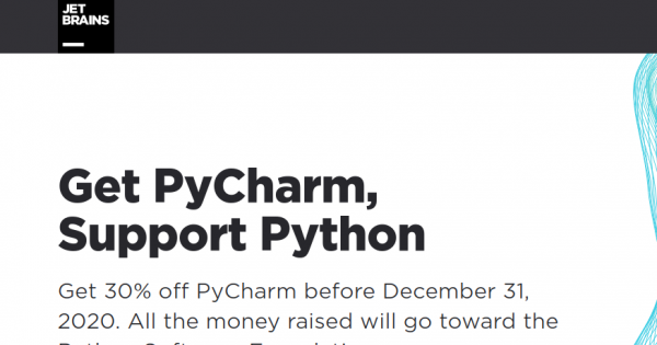 Get your JetBrains PyCharm Professional this December with a 30% discount