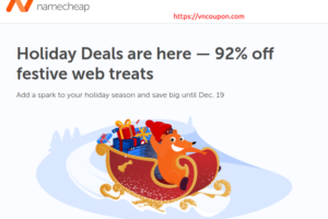 Namecheap Holiday Deals – Up to 92% Off Domain & Hosting