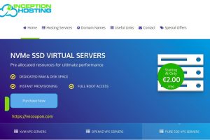 Inception Hosting – New NVMe KVM VPS in Amsterdam & UK from €2.00/month – 25% Off Coupon