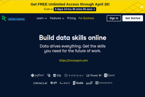 DataCamp – FREE unlimited access through April 30! Learn R, Python & Data Science Online