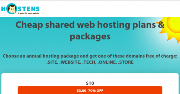 Hostens is offering 70% OFF on Shared Hosting Plans