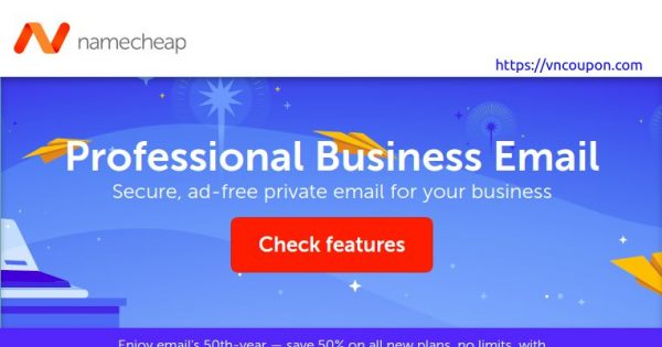 Namecheap - Save 50% OFF on Professional Business Email Plans
