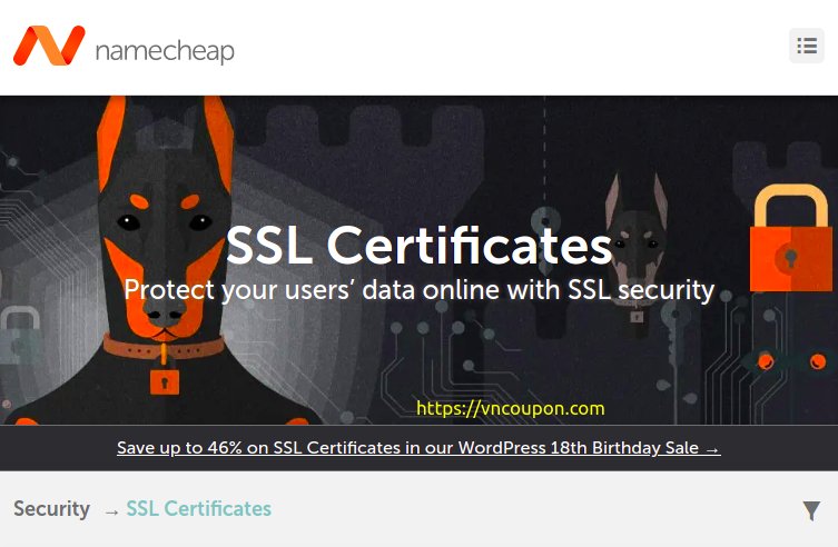 Namecheap – Save up to 46% on SSL Certificates from $4.88/year