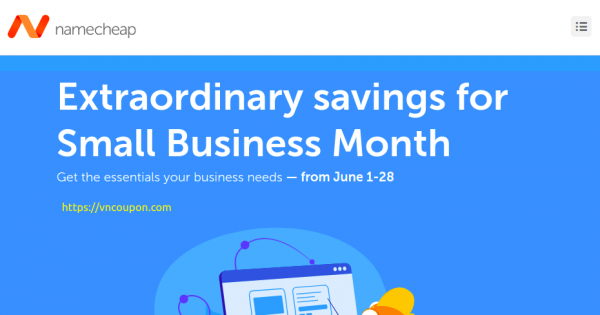 Namecheap Small Business Month Sale - Up to 97% off Domains & 59% off Hosting & Email - .COM Registration only $3.98 /year