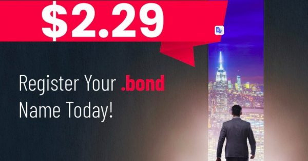 Namesilo Promotions And Coupon Codes on August 2021 – Get your standard .BOND domain name for only $2.29