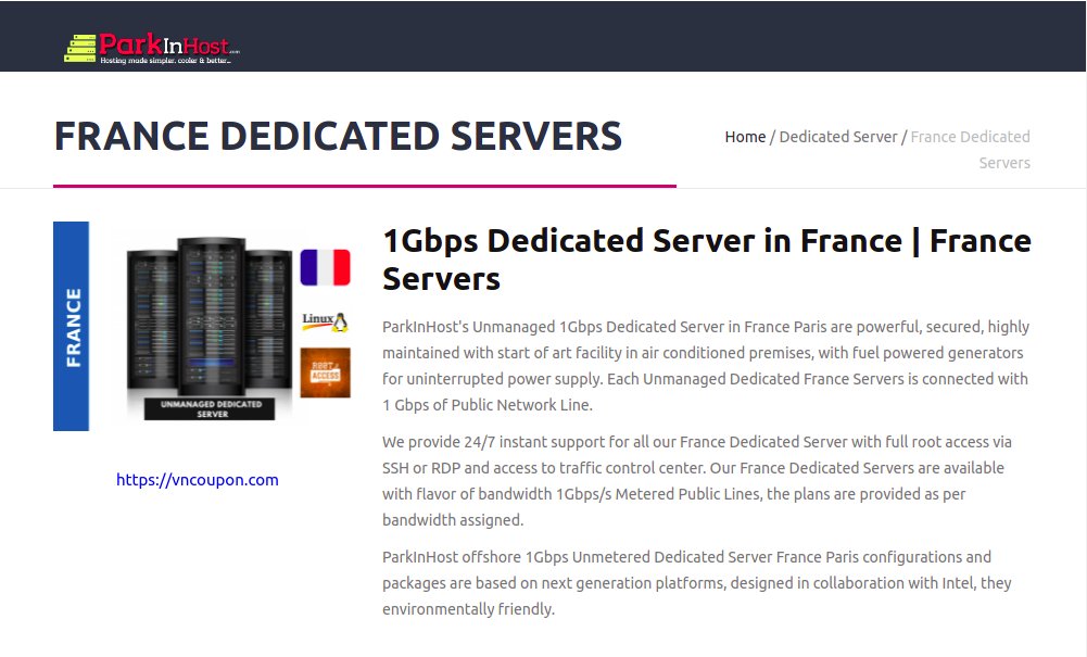 Parkinhost – Unmetered Dedicated Server from $25/month