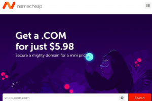 Namecheap Coupon & Promo Codes on August 2022 –  New .COM Registration only $5.98 for first year