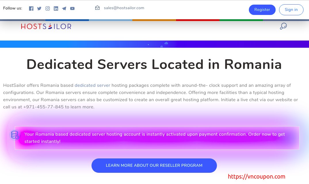 HostSailor – E3 Dedicated Servers Offer in Bucharest, Romania From $40.95/month!