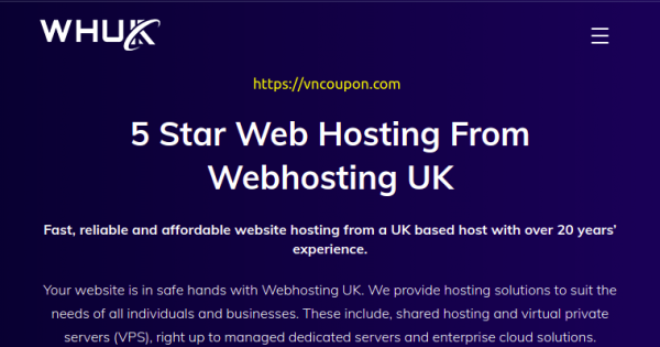 (WHUK) WebHosting UK - 50% OFF All Web Hosting on July 2021