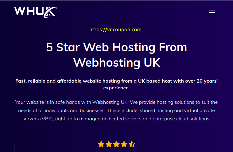 (WHUK) WebHosting UK – 50% OFF All Web Hosting on July 2021
