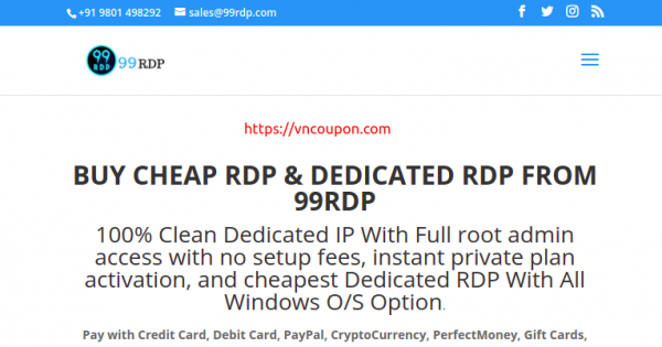 99RDP - 30% One Time Discount on RDP Service