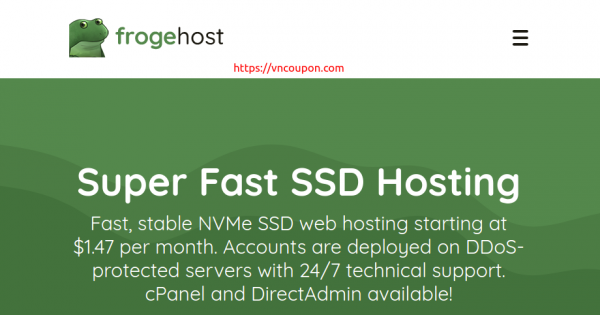 FrogeHost Shared Hosting Offers from $20/year