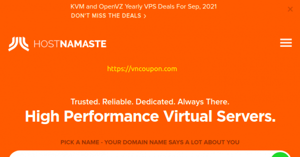 HostNamaste - Yearly VPS Offers from $20/year! - VN Coupon