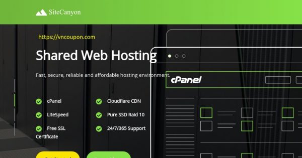 SiteCanyon Shared Hosting Offers from $8.3/Year - 67% One Time Discount