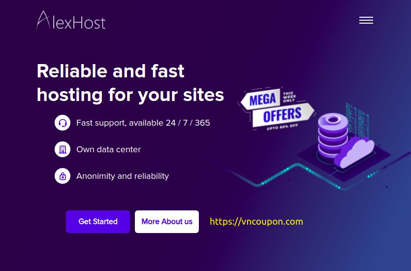 AlexHost – Offshore DMCA Ignored Hosting in Moldova from 10 EURO/Year (30% Off) – 10% Off Litespeed Shared Hosting