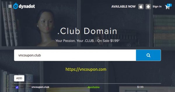 Your Passion. Your .CLUB on Sale $1.99 from Dynadot!