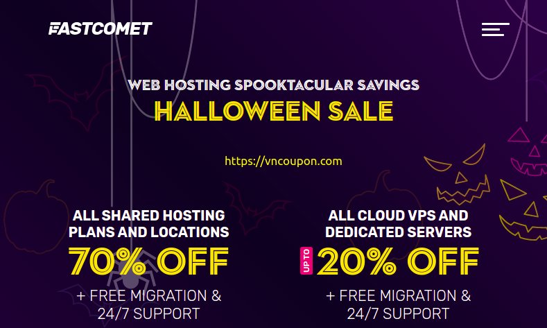 [Halloween 2021 Sale] FastComet – 70% Off All Shared Hosting – 30% Off All Cloud VPS And Dedicated Servers