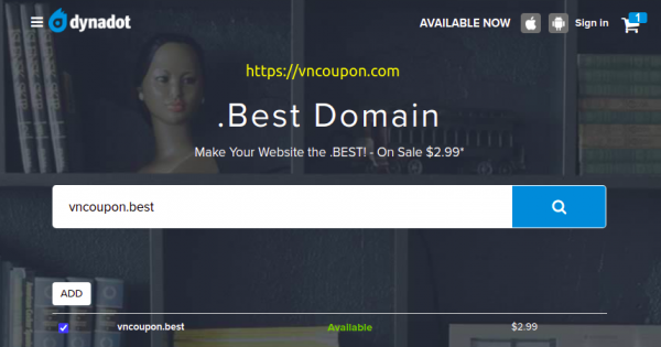 Get a .BEST Domain for only $2.99 from Dynadot!