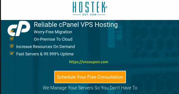 HOSTEK - 75% Off cPanel VPS Hosting from $36.57/month