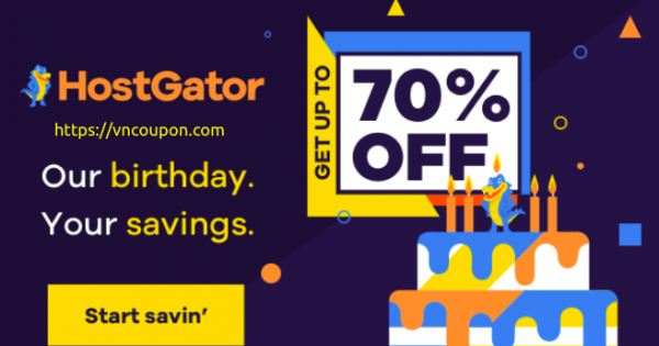 [Snappy's Birthday Sale] HostGator - 70% off ALL 12-36 Month Shared Hosting Packages