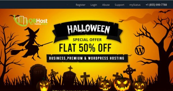 [Halloween 2021] OBHost - Up to 50% Off Web Hosting, VPS Hosting - 80% Off Domain Name
