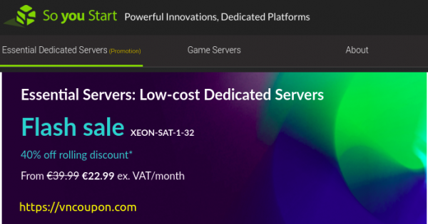[Flash Sale] 40% off for life So you Start Dedicated Servers from €22.99/month