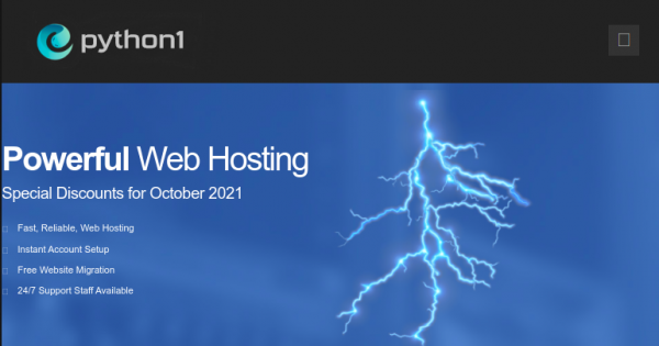 Python1 - Special cPanel Web Hosting from $9.99/Year (80% Off)