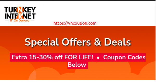 TurnKey Internet Dedicated Server Promos - Save 30% Off For Life Coupon