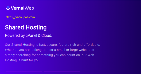 VernalWeb – 50% Off Cloud Shared Hosting Offers