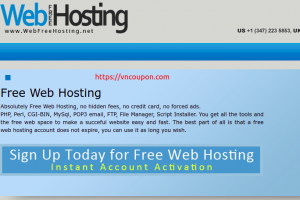Free Web Hosting from WebFreeHosting – 1GB Disk Space / 5GB Bandwidth – No hidden fees, No credit card, No forced ads.