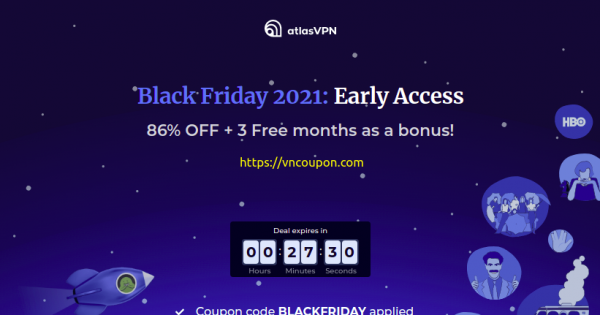 [Pre Black Friday 2021] Atlas VPN - 86% OFF + 3 Free months as a bonus!
