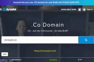 [Flash Sale] Dynadot – Register your new .CO domain names for only $1.89!