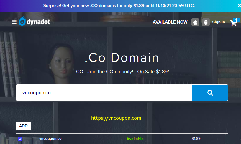 [Flash Sale] Dynadot – Register your new .CO domain names for only $1.89!