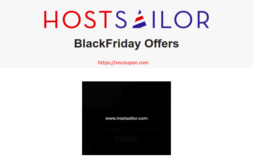 [Black Friday 2021] HostSailor – Up to 60% Off Shared Hosting, VPS Hosting