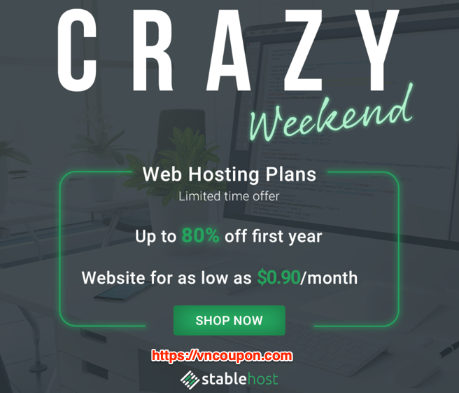 [Crazy Weekend] Stablehost – 80% Off Web Hosting