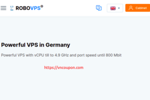 RoboVPS powerful VPS – vCPU speed is till to 4.9GHz from €4,87