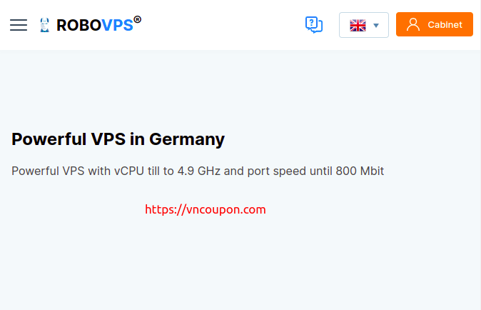 RoboVPS powerful VPS – vCPU speed is till to 4.9GHz from €4,87