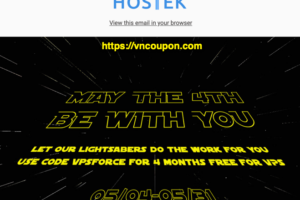Hostek – May The 4th Be With You – Get 4 months free on any VPS