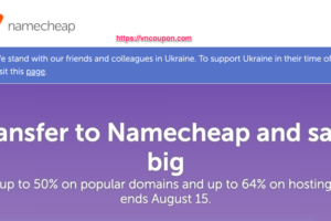 Namecheap Transfer Week Sale – Save up to 50% on popular domains and up to 64% on hosting transfers