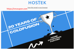 Hostek – 20 Years Of ColdFusion Service – Get 20% off a year of ColdFusion VPS!