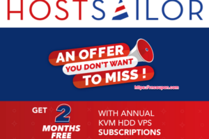 HostSailor – 2 Months free on annual KVM HDD Purchase